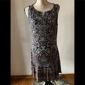WHBM sleeveless dress with ornate neckline